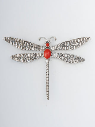 Coral Dragonfly Pin | Lee Charley