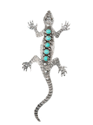 Number Eight Turquoise Lizard Pin | Lee Charley