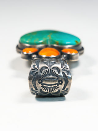 Royston Turquoise & Spiny Oyster Shell Heart Pendant | Murphy Platero & Elgin Tom