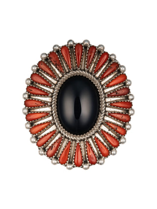 Black Onyx & Coral Ring | K. W.