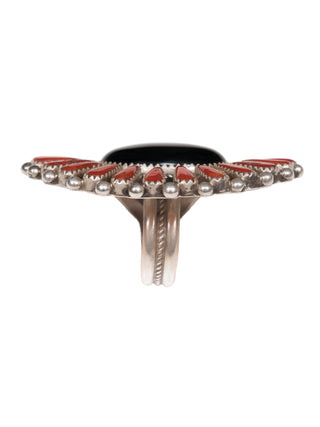 Black Onyx & Coral Ring | K. W.