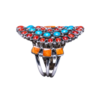 Coral, Spiny Oyster Shell & Kingman Turquoise Bracelet | Artisan Handmade