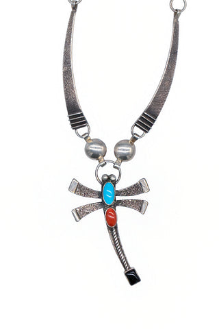 Coral, Onyx & Sleeping Beauty Turquoise Necklace | Artisan Handmade
