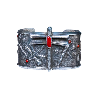 Tufa Cast & Coral Dragonfly Bracelet | Artisan Handmade