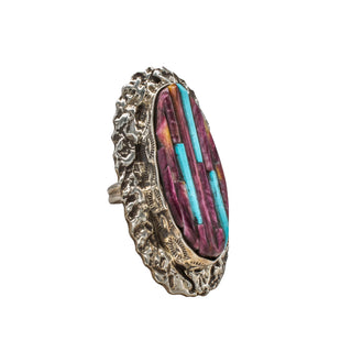 Sleeping Beauty Turquoise & Spiny Oyster Shell Ring | Artisan Handmade
