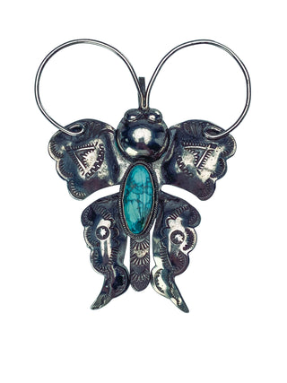 Sonoran Gold Turquoise Butterfly Pin | Artisan Handmade