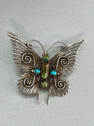 Royston & Sleeping Beauty Turquoise Butterfly Pin | Lee Charley