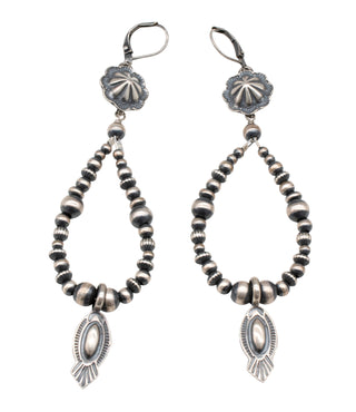 Silver Navajo Pearl Earrings | Artisan Handmade