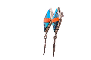 Spiny Oyster, Sleeping Beauty & New Lander Turquoise Earrings | Artisan Handmade