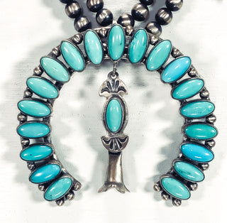 Sleeping Beauty Turquoise Squash Blossom Necklace | Danny Clark