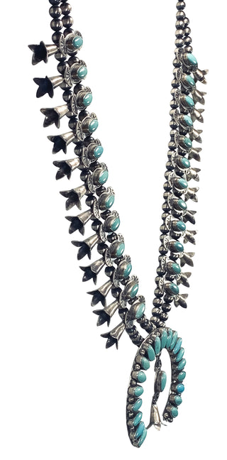 Sleeping Beauty Turquoise Squash Blossom Necklace | Danny Clark