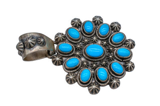 Sleeping Beauty Turquoise Cluster Pendant | Navajo Handmade