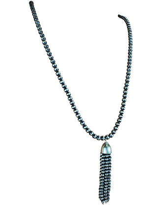 Kingman Turquoise & Navajo Pearl Necklace | Artisan Handmade