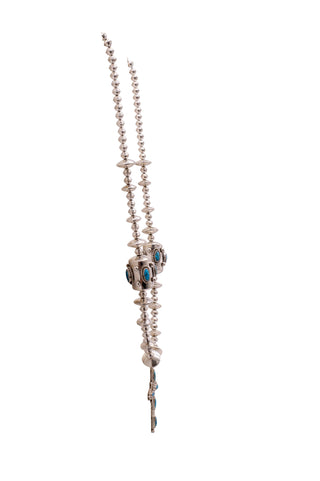 Spiderweb Kingman Turquoise Cross Necklace | Artisan Handmade