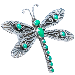 Gaspeite Dragonfly Ring | Artisan Handmade