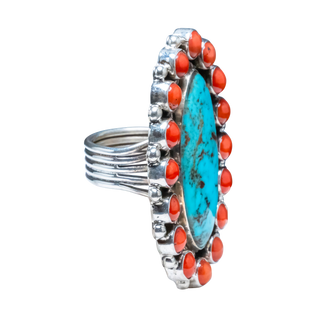 Coral & Kingman Turquoise Ring | Geraldine James