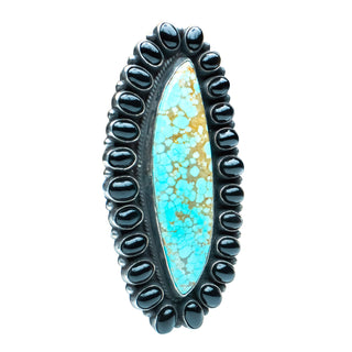 Number 8 Turquoise & Onyx Ring | Anthony Skeets