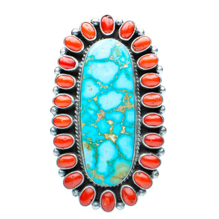 Royston Turquoise & Coral Ring | Geneva J. Apachito