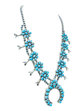Golden Hills Turquoise Squash Blossom Necklace & Earring Set | Bobby Johnson