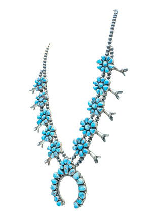 Golden Hills Turquoise Squash Blossom Necklace & Earring Set | Bobby Johnson