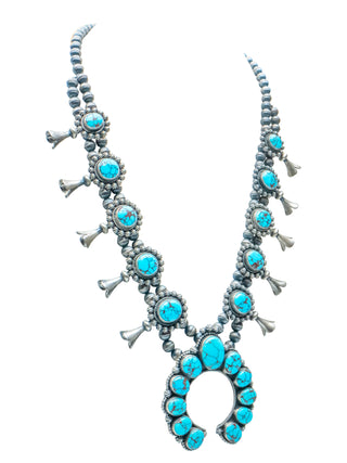 Persian Turquoise Squash Blossom Necklace | Bea Tom