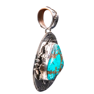 Pilot Mountain Turquoise Pendant | Navajo Handmade