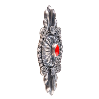 Sterling Silver with Coral Detail Ring | Hemerson Brown