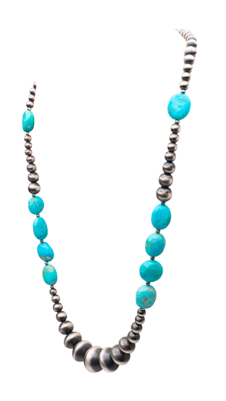 Navajo Pearl with Sonoran Turquoise Necklace | Rose Martin