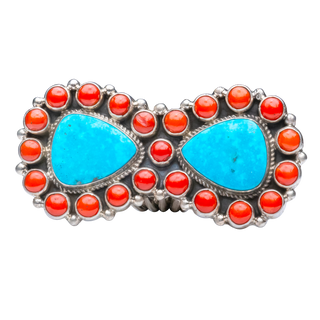 Kingman Turquoise & Coral Ring | Geraldine James