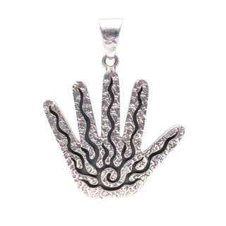 Silver Healing Hand Pendant | Hopi Handmade