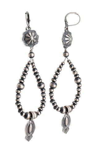 Silver Navajo Pearl Earrings | Artisan Handmade