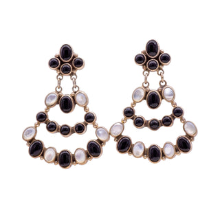 Onyx & Mother of Pearl Earrings | G & G Nakai