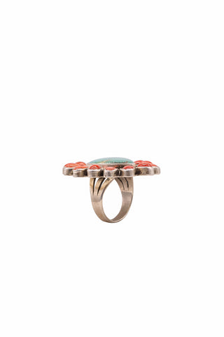 Coral & Royston Turquoise Ring | Aaron Toadlena