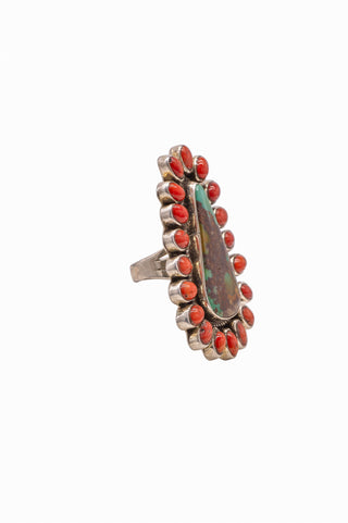 Coral & Royston Turquoise Ring | Aaron Toadlena
