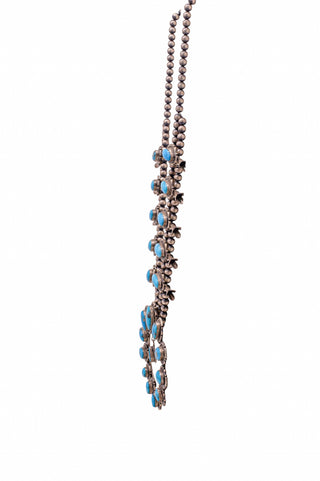Kingman Turquoise Squash Blossom Necklace | Jimmy Lee