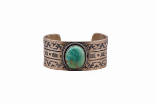 Royston Turquoise & Stamped Cuff | Paul Livingston