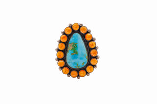 Royston Turquoise & Spiny Oyster Ring | Elgin Tom