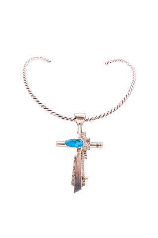 Kingman Turquoise Cross Pendant | L. Begay