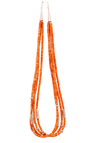 Orange Spiny Oyster Beaded Necklace | Artisan Handmade