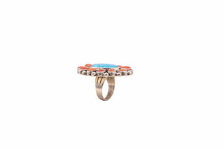 Coral & Kingman Turquoise Ring | Maynard Garcia