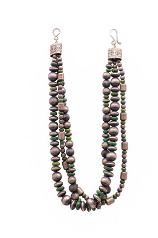 Three Strand Navajo Pearl & Royston Turquoise Necklace | J. O. White