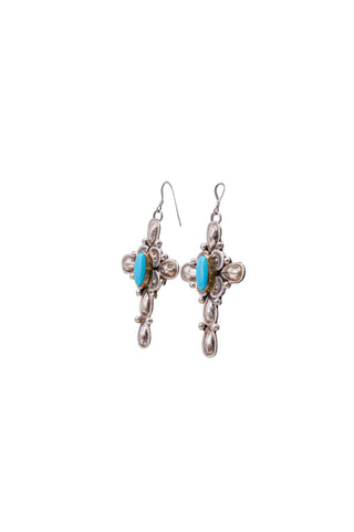 Sleeping Beauty Turquoise Cross Earrings | Laura A. Willie
