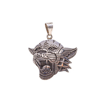 Silver Wildcat Pendant | Artisan Handmade