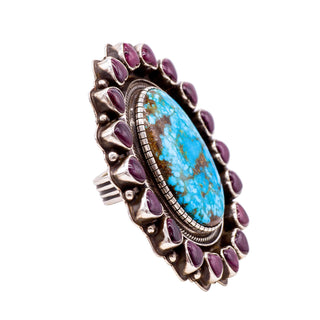 Sonoran Gold Turquoise & Spiny Oyster Shell Ring | Terry Martinez