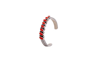 Coral & Sterling Silver Bracelet | Artisan Handmade