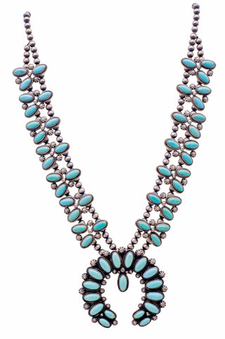 Royston Turquoise Squash Blossom Necklace | Artisan Handmade